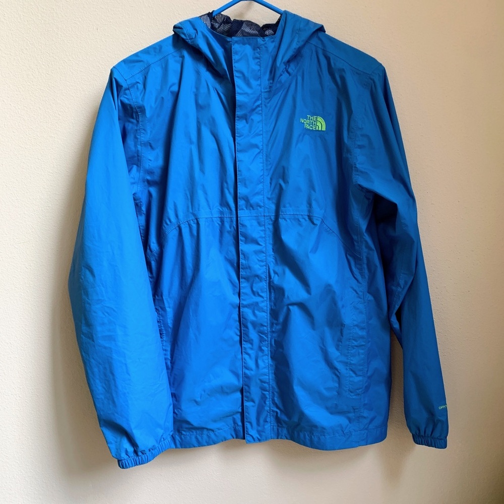 EUC The North Face Boy’s Blue DryVent Rain Jacket Coat Windbreaker Size XL 18-20